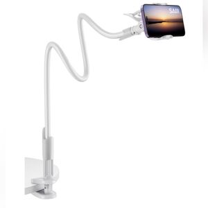Gooseneck Cell Phone Holder, Clamp Universal Lazy Mount Clip Hands Free Flexible